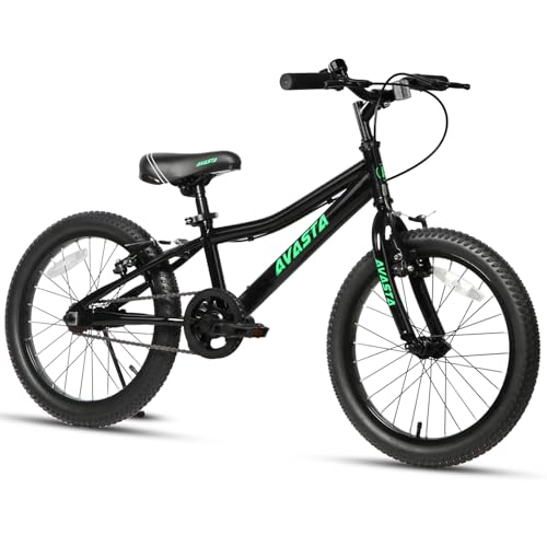 AVASTA（アバスタ）Bilbo子供自転車18インチ20インチMTBマウンテンバイク ファットブロックタイヤ 男の子女の子 こども小学生低学年高学年 街乗り通学 柔らかいサドル サイドスタンドキックスタンド付き 高さ調整可能