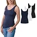 Produktbild HRM Tank Top Damen 3er Pack Black, White, Navy XL I Basic Top Damen aus Baumwolle 95% mit Lycra-Anteil I Dehnbar & anpassungsfähig I Trägertop Damen mit U-Ausschnitt