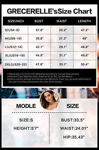 Grecerelle Women Dress, Summer Casual Loose Crew Neck Boho, Floral Print Ruffle Puff Sleeve, High Waist Midi Beach Dress #TOP5