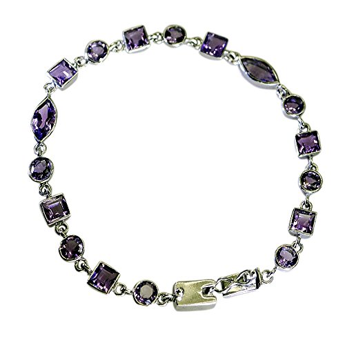 Bracelet améthyste argent 925 réglable pour chakra et astrologie