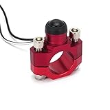 JFG RACING CNC Universal Motorcycle Engine Stop Start Kill Switch Button with Mounting Backplate for for CR125 CRF250 CRF450 XR250 - Red