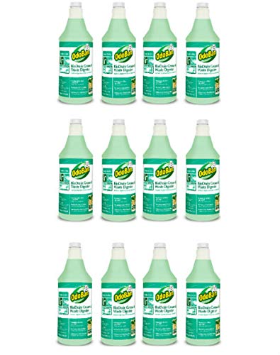 OdoBan Professional Cleaning BioDrain Grease and Waste Digester, 1 Quart Ready-to-Use 12-Pack