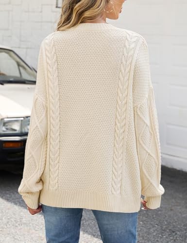 CiCiBird Women Fall Sweater Oversized Cable Knit Tops Fashion Crewneck Pullover 2025 Long Sleeve Outfits2