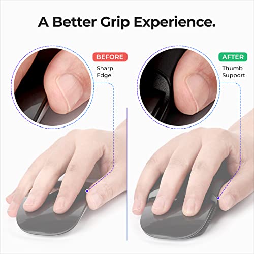 Ascrono Mouse Grip - Perfect Accessory for Apple Magic Mouse 2 - Ergonomic Grip, Enhanced Comfort, Optimal Control, and Added Protection in Black by Ascrono - Used condition - Image 3