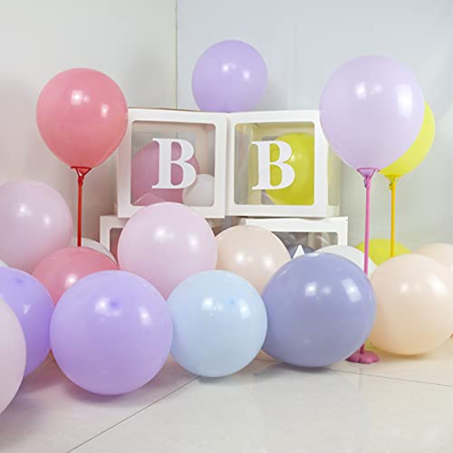 Image of Pastel Balloons 100 Pack 12 inch Pastel Colors Latex Party Balloons for Birthday Rainbow Party Baby Shower Wedding Decorations
