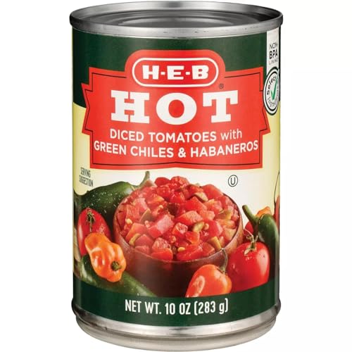 H‑E‑B Diced Tomatoes with Green Chiles & Habaneros - Hot 10 oz 4 Cans