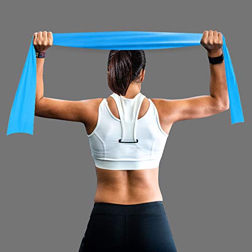 A AZURELIFE Resistance Bands Set, Professional Non-Latex Elastic Exercise Bands, 5 ft. Long Stretch Bands for Physical Therapy, Yoga, Pilates, Rehab, at-Home or The Gym Workouts, Strength Training