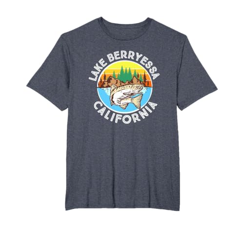 Vintage Lake Berryessa California T-Shirt, Men's Big and Tall, Heather Blue, 3X Tall