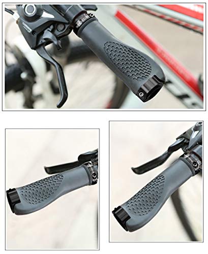 Image of TOPCABIN Ergonomic Bike Grips - Widen Holding Rubber Grips with Aluminum LockGrips for Mountain & Road Bikes