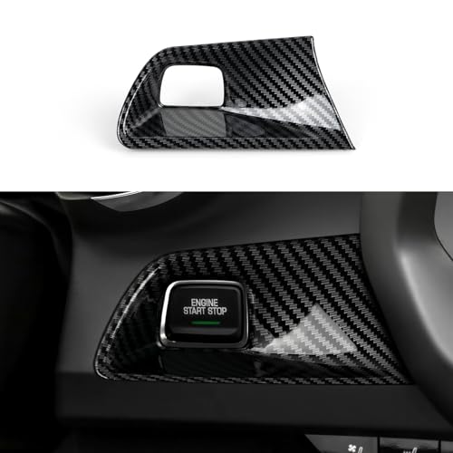Car ABS Engine Start Stop Button Sticker Carbon Fiber Decal Interior Trim Cover for Chevrolet Camaro 2016 2017 2018 2019 2020 2021 2022 2023 2024 Accessories