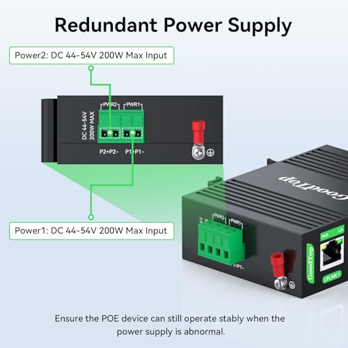 Image of Industrial 5-Port Full Gigabit PoE++ Switch,4-Port BT 90W,1-Port Uplink,Wide Temperature,3-Level PoE Cascade,DIN-Rail Hardened PoE Switch for PTZ Camera /Wireless AP /IoT