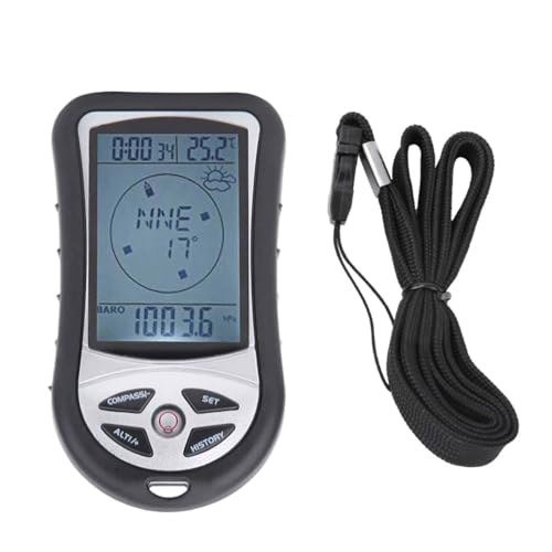 Topyond Multi-Functional Electronic Altimeter, Digital Altimeter Barometer, Blue LED Backlight Meter, Essential for Outdoor Climbing, Hiking, Hunting, Camping and Travel