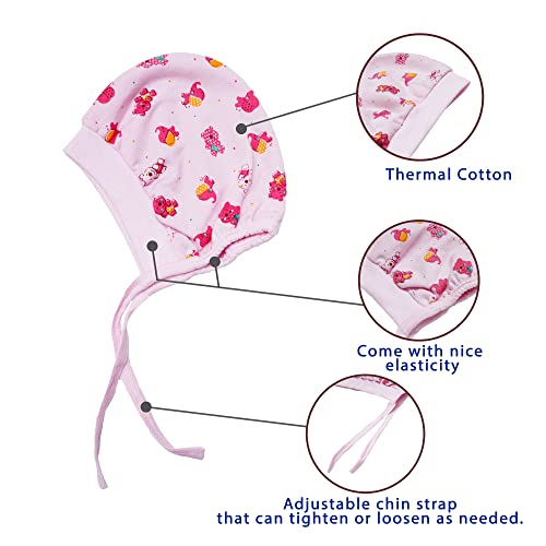 CUTE LANDINGS New Born Baby Boys and Girls Soft Double Layer Hosiery Cotton Tie Knot Cap Set/Topi/Bonnet/Hat/Beanie/Combo/Essentials/All Product (Pack of 6) (0-3 Months)