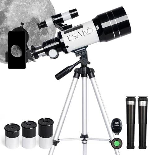 ESAKO Telescope for Kids & Beginners, 70mm Aperture Portable Tele...