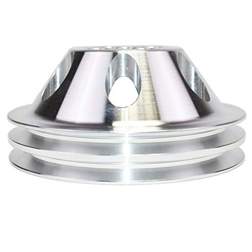 A-Team Performance - Short Water Pump Double-Groove Aluminum Crankshaft Pulley - Compatible With Small Block Chevrolet 262 302 400 #TOP6