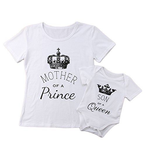 Mother and Son Matching Crown Letter 