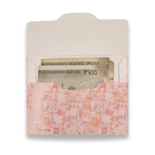 Image of Fonsie cash shagun Pocket small size (4.53 * 3.35 inches) fancy design envelopes pack of 100 for gifting money on wedding gift, baby shower gift, shagun, family gatherings, Ambiyan Pink.
