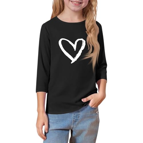 Teen Girl Shirts 3/4 Sleeve Fall Tops Crewneck Lightweight Summer Clothes 3/4 Legth Sleeve Floral Print Outfits Beach3