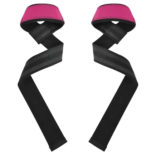 Nander Solid Color Wrist Straps for Weightlifting,Lifting Straps with Neoprene Cushioned Wrist Padded and Anti-Skid Silicone for Strength Training,Bodybuilding,Deadlifting