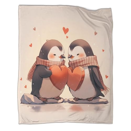Couverture pingouin 3D en microfibre plaid 150x200cm doux