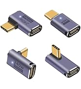 Poyiccot 240W USB C Adapter (4 Styles), 90 Degree USB C Adapter 40Gbps, Right Angle USB C to USB ...