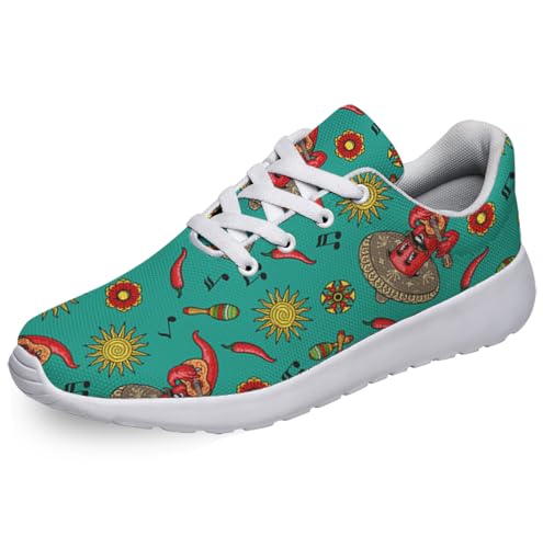 Women Men Colorful Vintage Chili Pepper Shoes Personalited 3D Print Running Shoes Athletic Tennis Sneakers