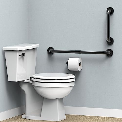 Ameriluck Stainless Steel Bath Safety Grab Bar, Ada Compliant 500Lbs Loading Capacity (Matt Black, 12 Inch) #TOP6