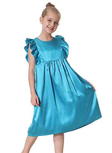 Girls Nightgown Nightdress Silky Satin Pajamas Dress for Kids Sleepwear Nighty 4-12Years2