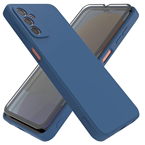 HHUIWIND Coque pour Samsung Galaxy M23 5G / M13 4G avec Verre Trempé écran Protecteur,Anti-Scratch Étui Silicone TPU Case Cover pour Samsung Galaxy M23 5G / M13 4G - Bleu Cover