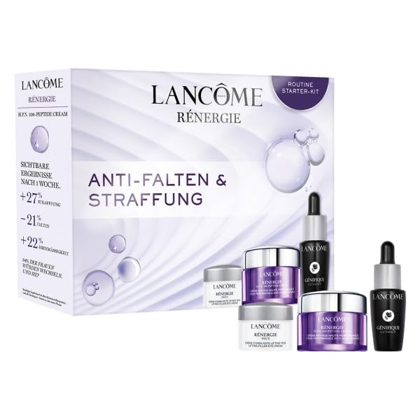 Lancôme Rénergie Pflegelieblinge Set, Anti-Aging Gesichtspflege-Set mit Rénergie H.P.N. 300-Peptide Cream 15ml, Rénergie Eye Cream 15ml & Génifique Ultimate Serum 7ml