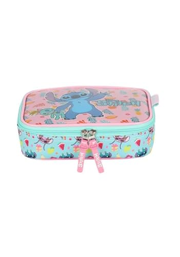 Estojo Luxcel Stitch Box 1 Fecho Rosa Ei41554sc