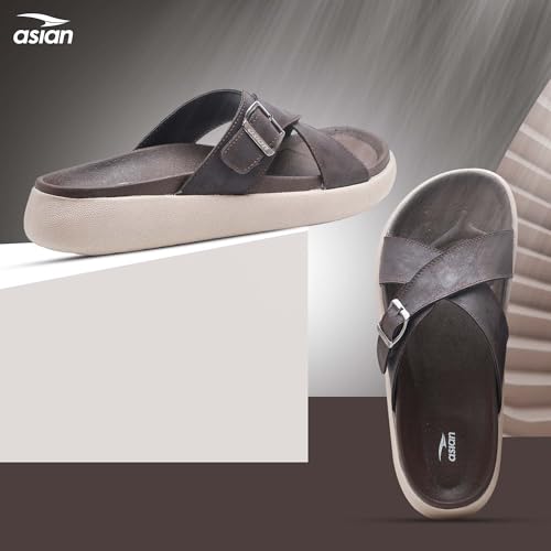 Image of ASIAN MEDISOL-01 OrthoSoft Extra Soft Doctor Slippers for Men | Men's Flip Flop Slippers with Soft Cushion & Arch Support | Broad Strap Casual Slides | Comfortable Daily Wear Footwear