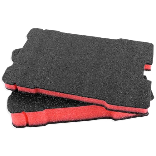 Yudylg 2 Pack Foam Inserts Compatible with 8435 Series Tool Box 25mm and 60mm Customizable Red & Black Foam Inserts DIY Cut-to-Fit Protection