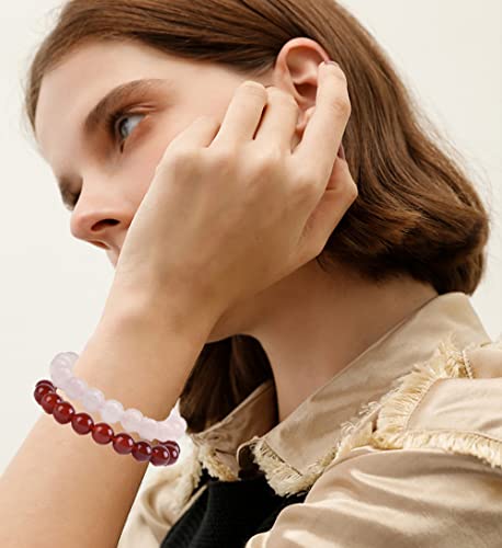 SONNYX 1-8 PCS 10mm Natural Stone Semi-Precious Gemstones Beaded Bracelets for Men Women Crystal Stretch Beaded Bracelet Unisex2