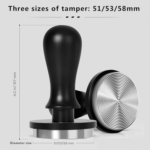 Image of 58mm Espresso Tamper, Spring Loaded Coffee Tamper | 30Lbs Constant Pressure, Stainless Steel Flat Base, For 58mm Espresso Portafilter Basket, Barista Accessories