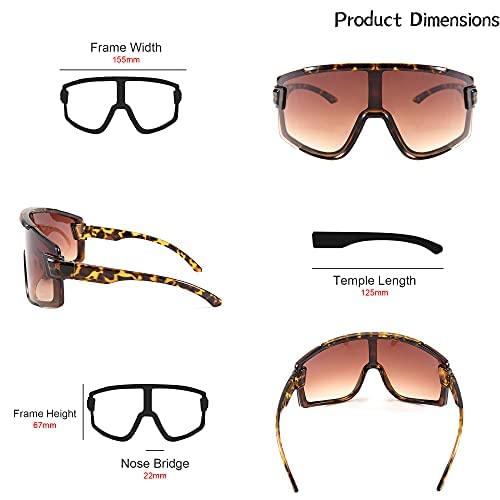 Karsaer Fashion Oversized Shield Sunglasses Women Men One Piece Outdoor Cycling K5019-P1 #TOP4
