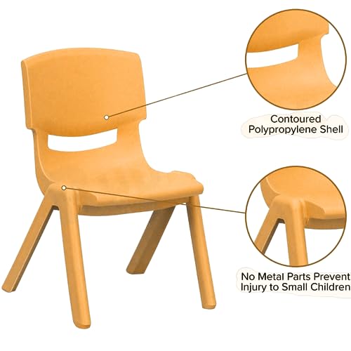 Image of Plastic Kids Chair || Strong & Durable Chair for Kids || Virgin Material Kids Chairs for 2 to 5 Years || Portable Kids Chair for 1 Year+ || Chairs for Kids Sustain Upto 100 kg (Orange)
