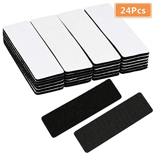 Preisvergleich Produktbild BUYGOO 24Paar Klettverschluss Selbstklebend Doppelseitig - 3 x 10cm Klettband Selbstklebend Extra Stark, Doppelseitig Klebende Haken & Flausch für Wände Boden Tür Kunststoffe Gläser
