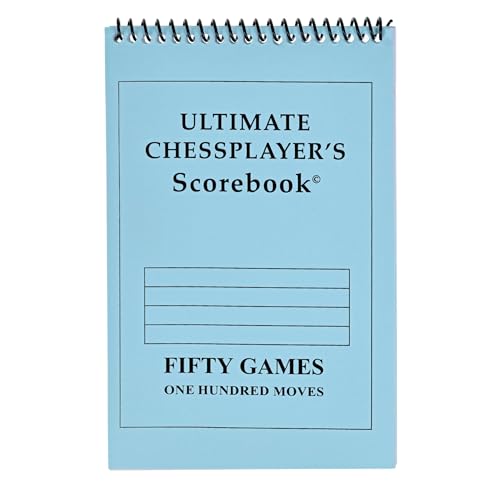 WE Games Ultimate Chessplayer's Scorebook - Spiral Bound & Paperback Chess Notation Book with 50 Games & 100 Moves, Ideal Chess Score Sheets for Clubs & Tournaments