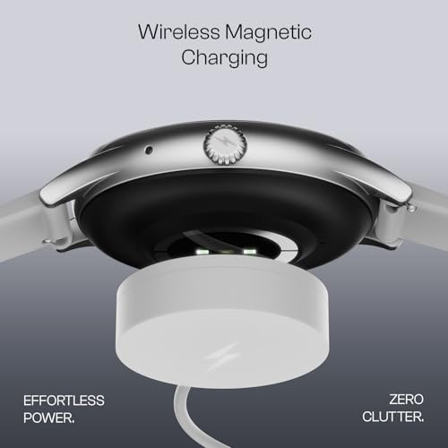 Image of Fire-Boltt Phoenix Air Smart Watch 1.26 inch Round Display, Rotating Button, Wireless Charging, Ultra Lightweight Metal Body, Bluetooth Calling, Smartwatch with Silicone & Mesh Steel Straps Cloud White