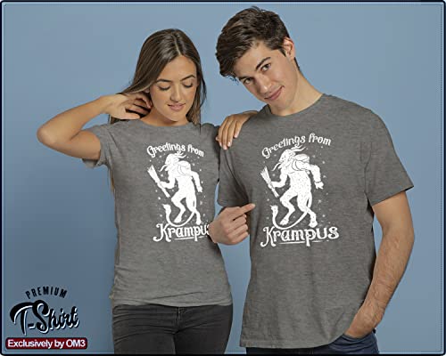 T-Shirt Geek Krampus en 4XL gris chiné confortable OM3