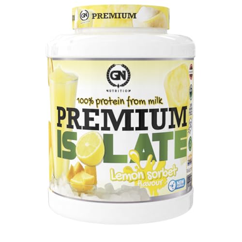 GN Nutrition Premium Isolate 100% 2kg | Sabor SORBETE DE LIMÓN | Aislado de suero de leche de ISOLAC | Mejora tus entrenamientos | Recuperación Muscular