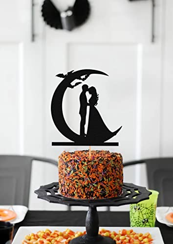 Myamped I Put A Spell On You Cake Topper - Glitter Black Halloween Wedding Cake Topper Decorations Suitable For Halloween Wedding, Engagement Or Wedding Anniversary #TOP1
