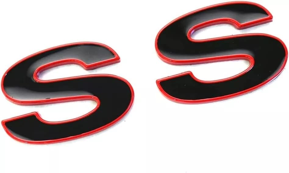 Image of Side Door Emblem 3D Badge Nameplate Letter Sticker 12369966R Fit for 1996-2002 SS 2pcs (Red Black)