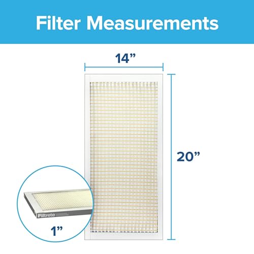 Image of Filtrete 14x20x1 Air Filter MERV 5, 6-Pack AC Furnace Filters for Home HVAC, MPR 300 Basic Dust Defense, Removes Lint & Household Dust, 3-Month Pleated Electrostatic (Actual Size 13.81x19.81x0.81 in)
