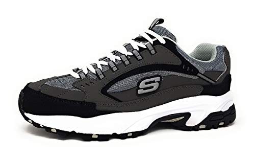 Skechers Men's Stamina Trainers, Charcoal Cutback, 9.5 2E US