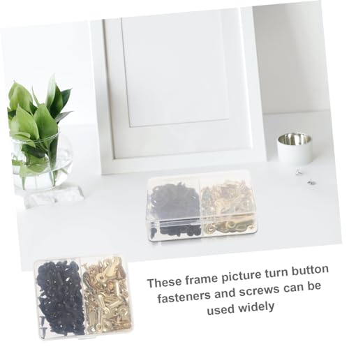 Image of PRETYZOOM 600pcs Picture Frame Fasteners Screws Frame Back Clips for Hanging Photos Drawings and Posters Easy to Install and Hardware