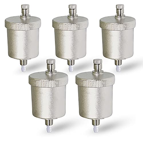 Image of Midline Valve SBW18-5 Automatic Air Vent for Hydronic Heating Applications 1 /8 in. MIP Connection Nickel Plated Brass (5 Pack)