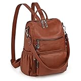 BUEN DISEÑO - El diseño con doble cremallera es conveniente para abrir en dos direcciones. Doble Puntada detallada streamlined. Forro completo poliéster café. Diseño de Borla Colgante ha destacado la mochila.