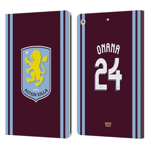 Licenza Ufficiale Aston Villa Football Club Amadou Onana Kit Giocatore con Stemma Custodia Cover pelle a Portafoglio Compatibile con Apple iPad 10.2